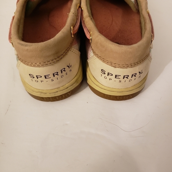 Sperry Top-Sider Tan Leather Boat Shoes Sequins Pink Womens Size 7.5 - Picture 6 of 11